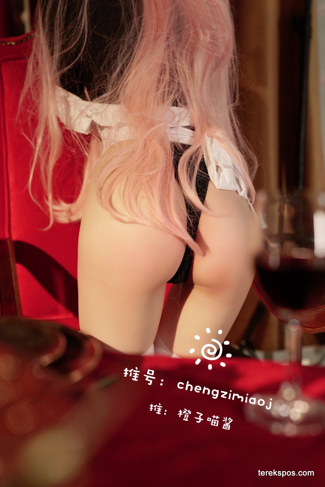 [terekspos.com] 31+ Foto Bugil Chengzimiaoj (橙子喵酱) Cosplay Maid (16)