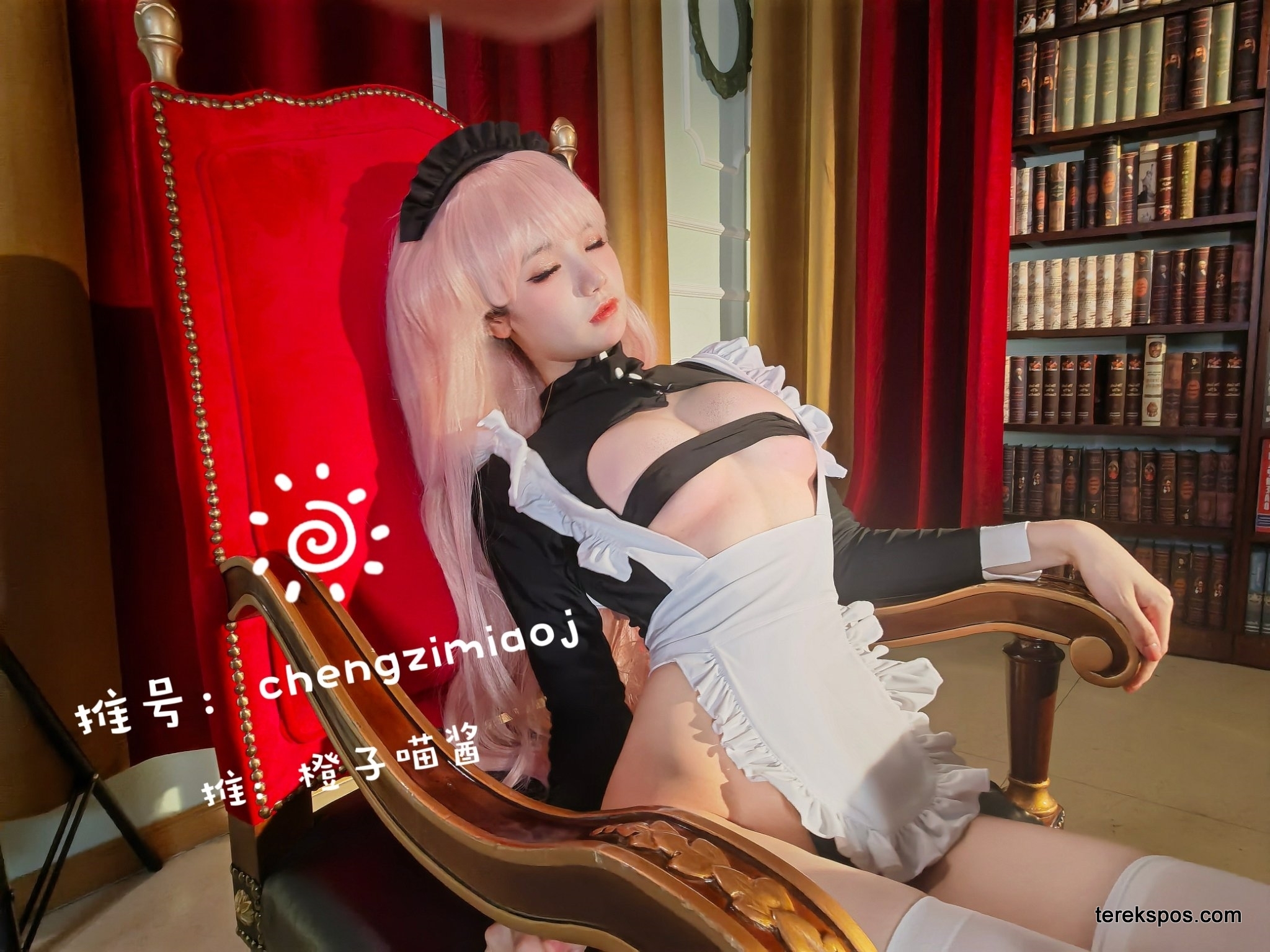 [terekspos.com] 31+ Foto Bugil Chengzimiaoj (橙子喵酱) Cosplay Maid (27)
